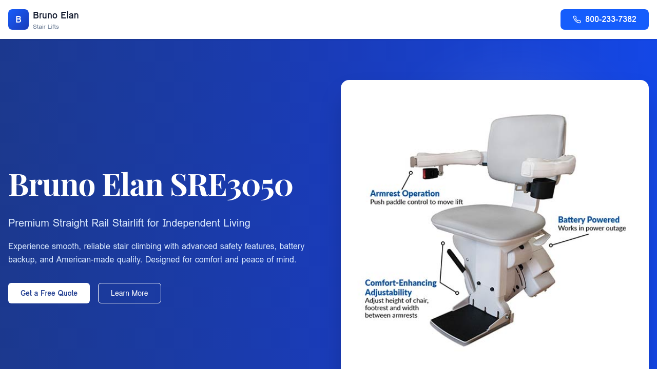 Los Angeles Bruno Elan sRE3050 Stair Lift
